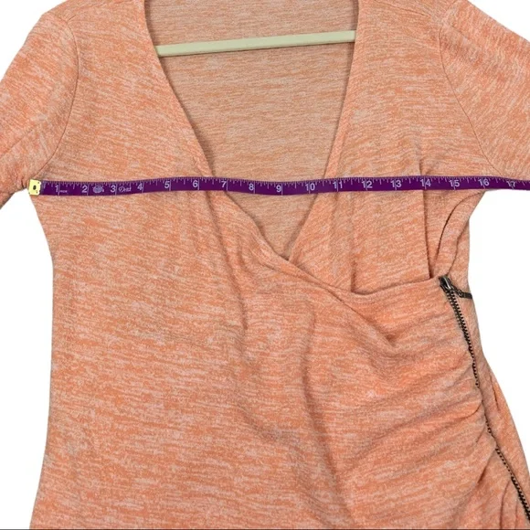 Soft Surroundings Zipper Knit Wrap Sweater | Orange | Women’s XS - Picture 6 of 7